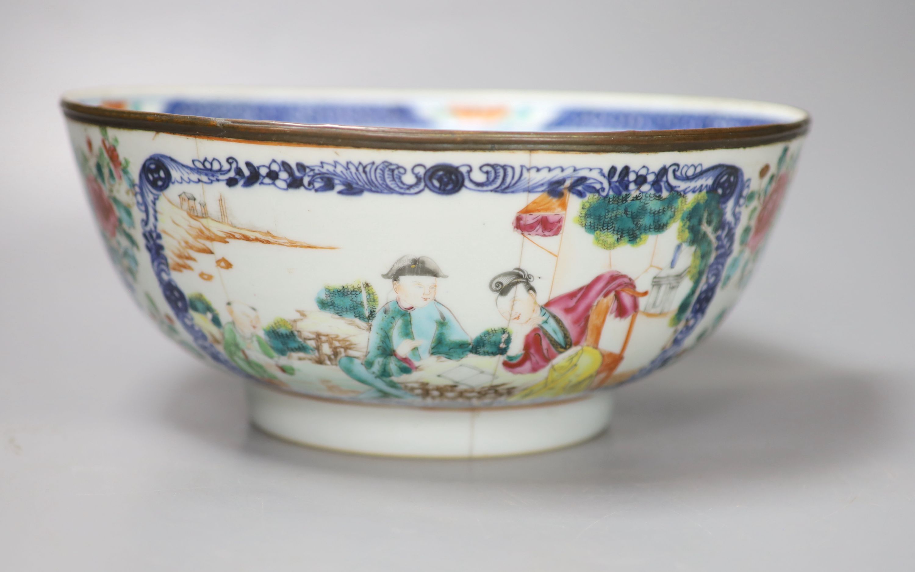 A Chinese porcelain bowl, 11.5cm high, 27cm diameter